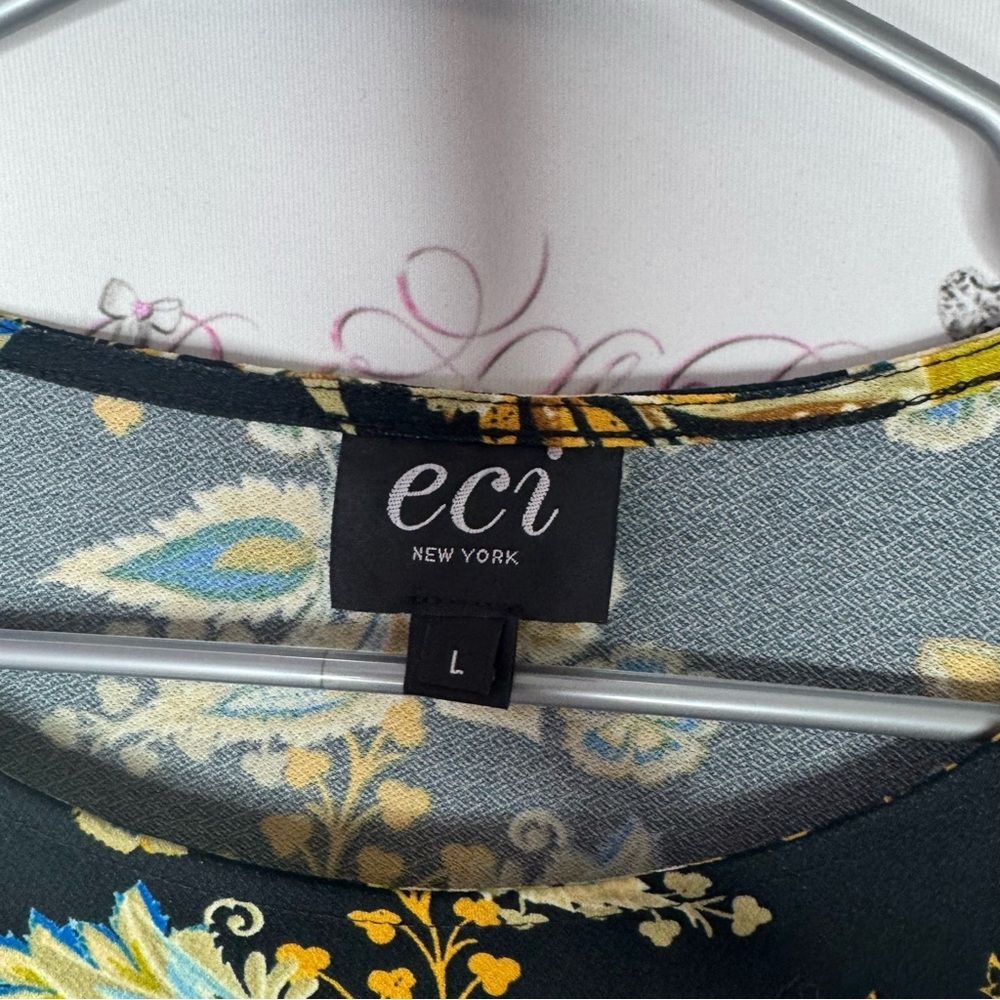 ECI New York dress bell bottom sleeve flare tie up bow ribbon 🎀 waist ruffle hem - Picture 7 of 13